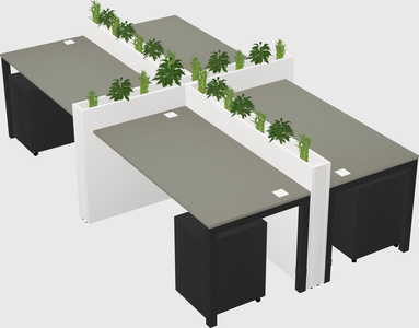 Rectangular shared desk