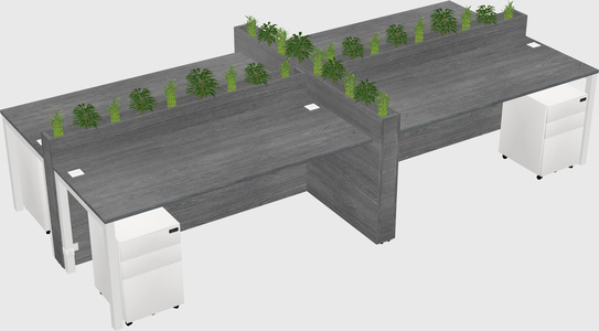 Rectangular shared desk