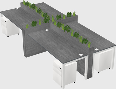 Rectangular shared desk