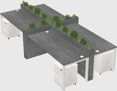 Rectangular shared desk