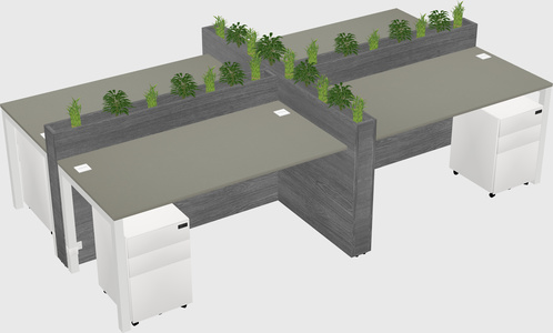 Rectangular shared desk