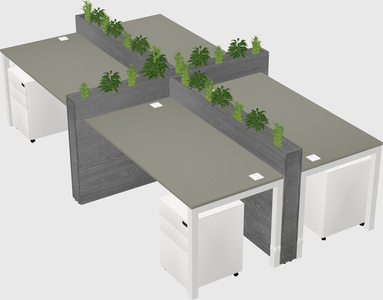 Rectangular shared desk