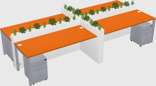 Rectangular shared desk