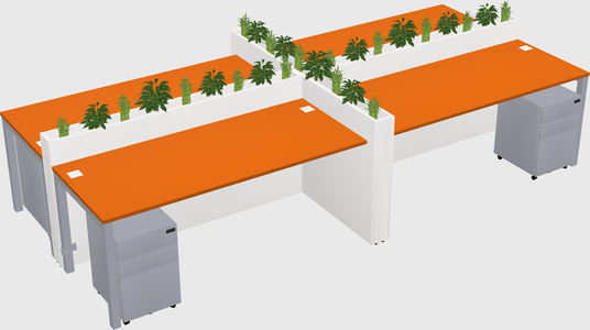 Rectangular shared desk