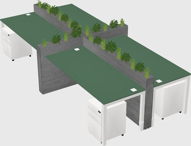 Rectangular shared desk