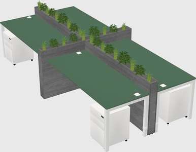 Rectangular shared desk