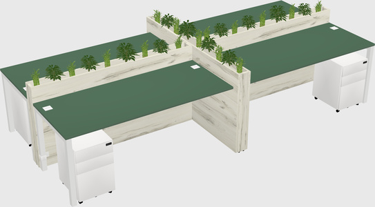 Rectangular shared desk