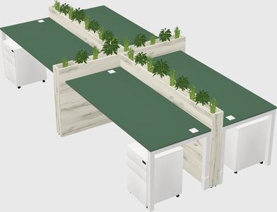 Rectangular shared desk