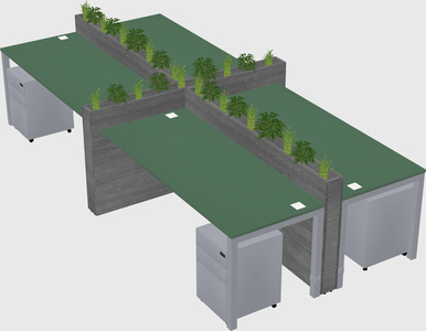 Rectangular shared desk