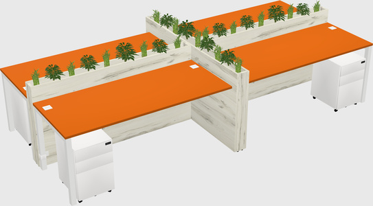 Rectangular shared desk