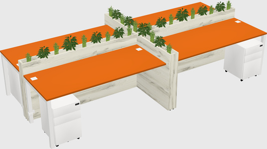 Rectangular shared desk