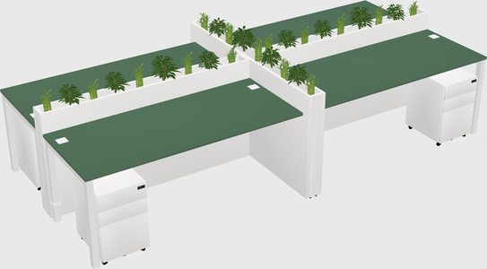 Rectangular shared desk