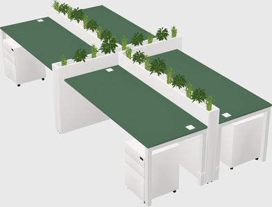 Rectangular shared desk