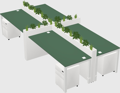 Rectangular shared desk