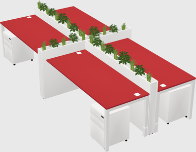 Rectangular shared desk