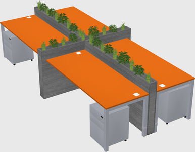 Rectangular shared desk