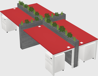 Rectangular shared desk