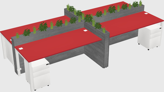 Rectangular shared desk