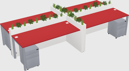 Rectangular shared desk