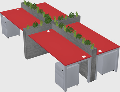 Rectangular shared desk