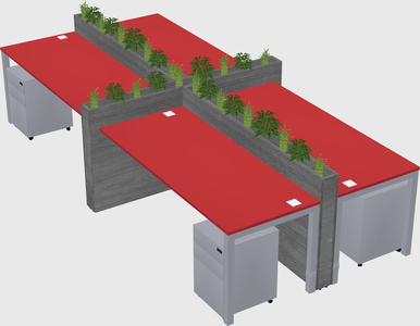 Rectangular shared desk