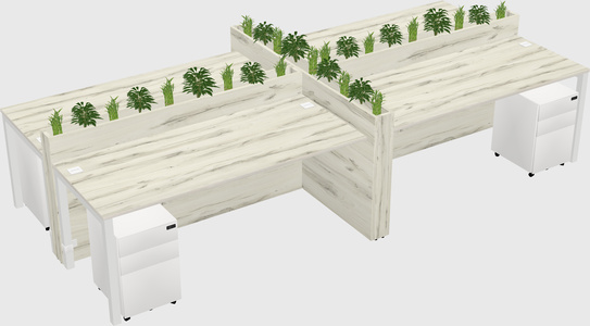 Rectangular shared desk