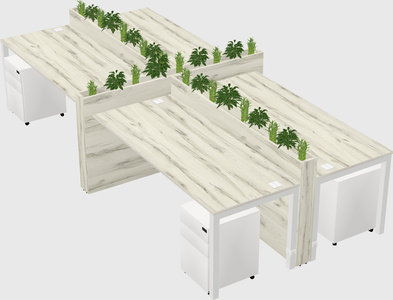 Rectangular shared desk