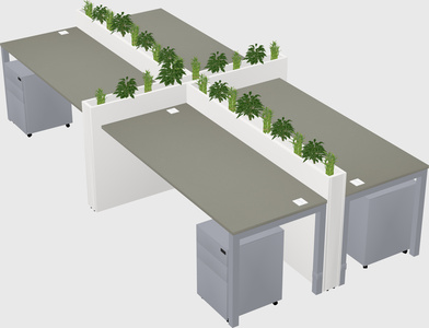 Rectangular shared desk