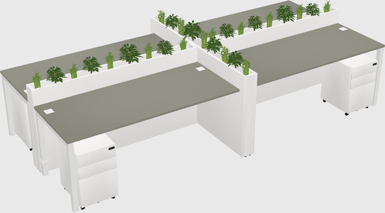 Rectangular shared desk