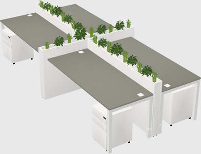 Rectangular shared desk