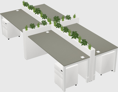 Rectangular shared desk
