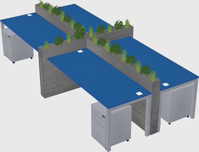 Rectangular shared desk