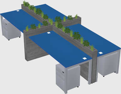 Rectangular shared desk