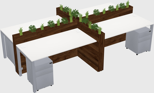 Rectangular shared desk