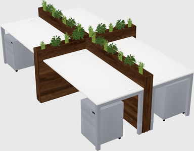 Rectangular shared desk