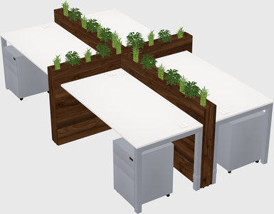 Rectangular shared desk