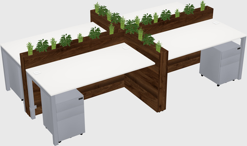 Rectangular shared desk