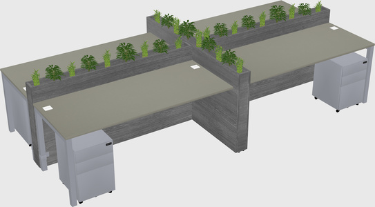 Rectangular shared desk