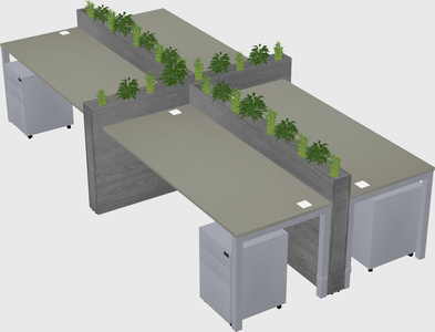 Rectangular shared desk