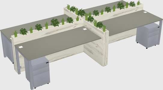 Rectangular shared desk