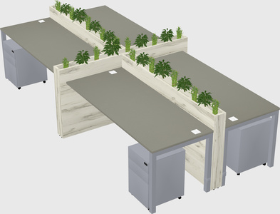 Rectangular shared desk