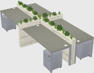 Rectangular shared desk