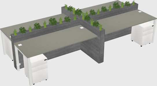 Rectangular shared desk