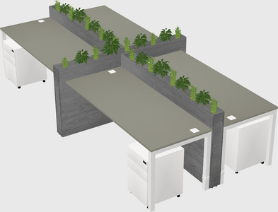 Rectangular shared desk
