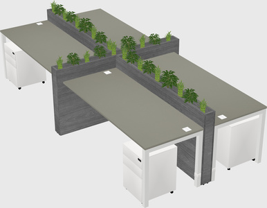 Rectangular shared desk