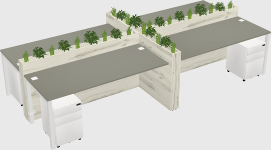 Rectangular shared desk