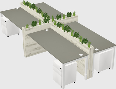 Rectangular shared desk
