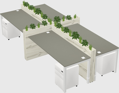 Rectangular shared desk