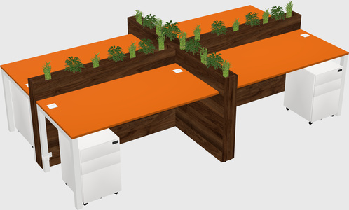 Rectangular shared desk