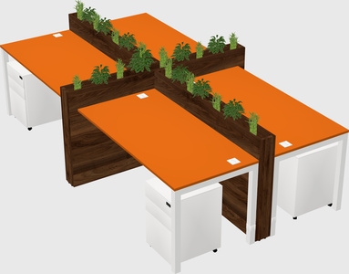 Rectangular shared desk